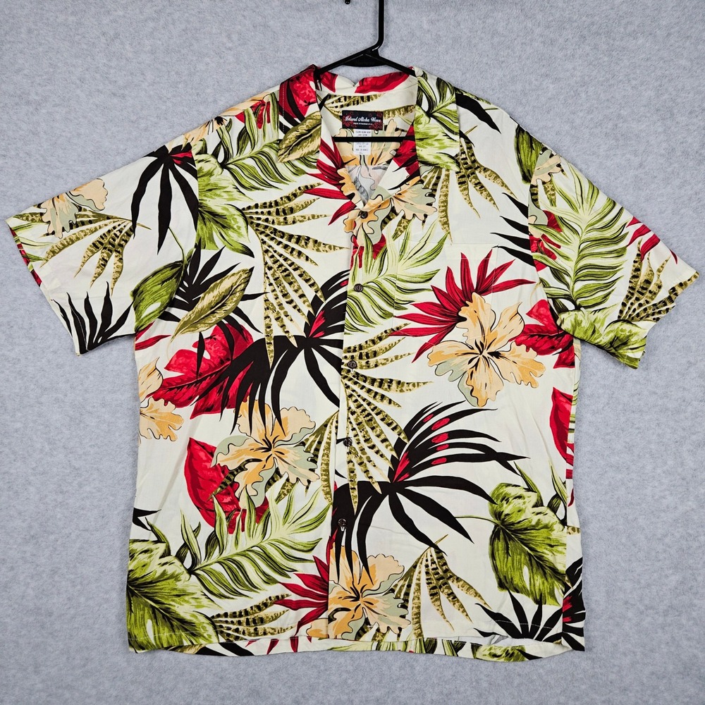 Island Aloha Wear Men's XL Multicolor Hawaiian Shirt Rayon Floral Tropical Beach